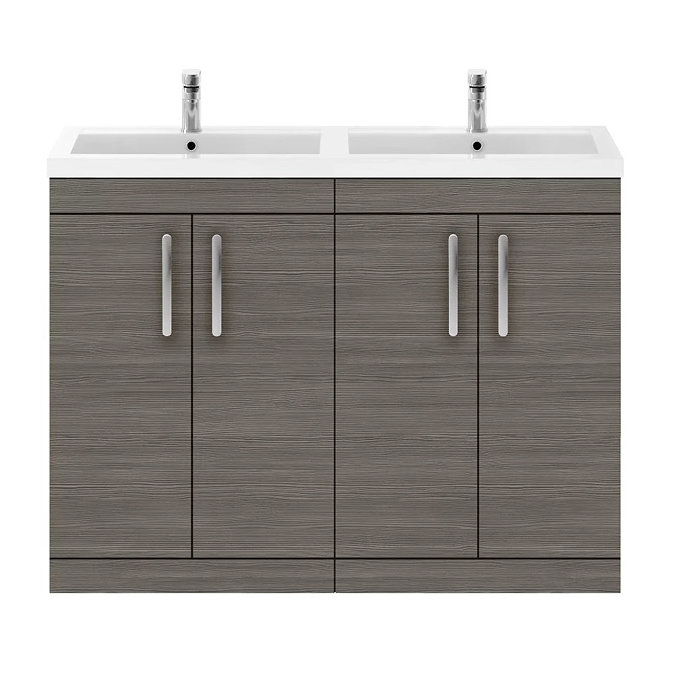 Brooklyn 1205mm Grey Avola Double Basin Vanity Unit  Feature Large Image