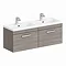 Brooklyn 1205mm Grey Avola Wall Hung 2 Drawer Double Basin Vanity Unit Large Image