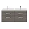 Brooklyn 1205mm Grey Avola Wall Hung Double Basin Vanity Unit  Profile Large Image