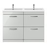Brooklyn 1205mm Grey Mist Double Basin 4 Drawer Vanity Unit  Standard Large Image