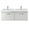 Brooklyn 1205mm Grey Mist Wall Hung 2 Drawer Double Basin Vanity Unit In Bathroom Large Image