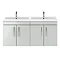 Brooklyn 1205mm Grey Mist Wall Hung 4 Door Double Basin Vanity Unit Standard Large Image