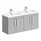 Brooklyn 1205mm Grey Mist Wall Hung 4 Door Double Basin Vanity Unit Large Image