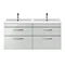 Brooklyn 1205mm Grey Mist Wall Hung 4 Drawer Double Basin Vanity Unit  In Bathroom Large Image