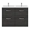 Brooklyn 1205mm Hacienda Black Double Basin 4 Drawer Vanity Unit In Bathroom Large Image