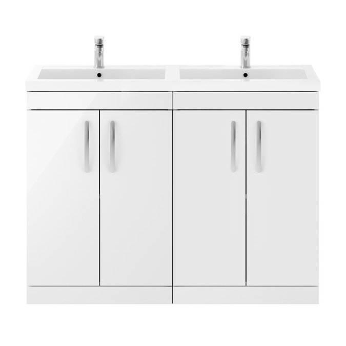 Brooklyn 1205mm White Double Basin Vanity Unit  Profile Large Image