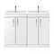 Brooklyn 1205mm White Double Basin Vanity Unit  Profile Large Image