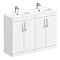 Brooklyn 1205mm White Double Basin Vanity Unit Large Image