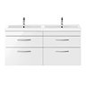 Brooklyn 1205mm White Wall Hung Double Basin Vanity Unit  Profile Large Image