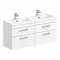 Brooklyn 1205mm White Wall Hung Double Basin Vanity Unit Large Image