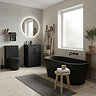 Brooklyn 1500 x 750 Matt Black Bath with Waste - Double Ended