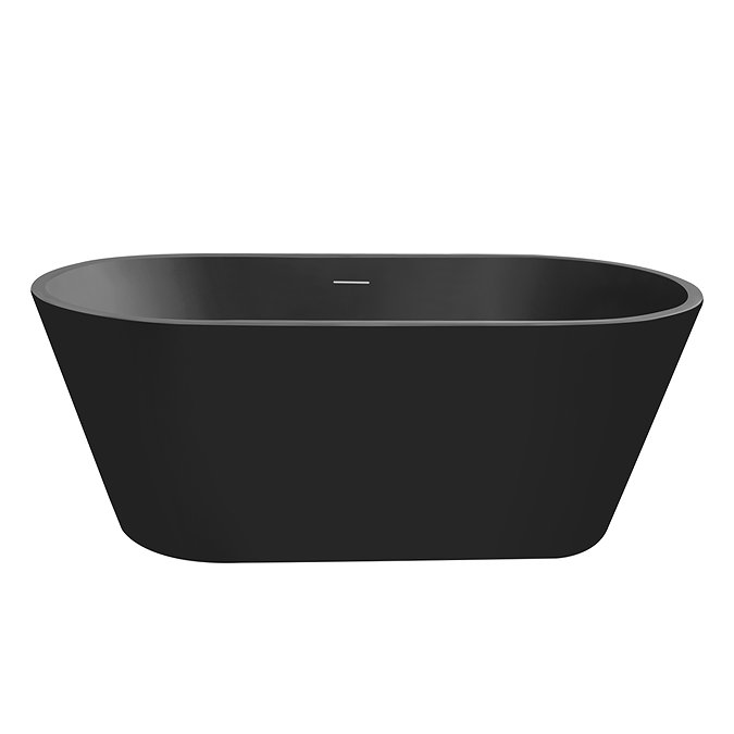 Brooklyn 1500 x 750 Matt Black Bath with Waste - Double Ended