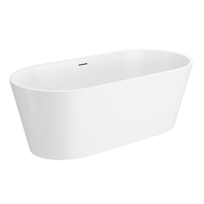 Brooklyn 1500 x 750 Matt White Bath with Waste - Double Ended