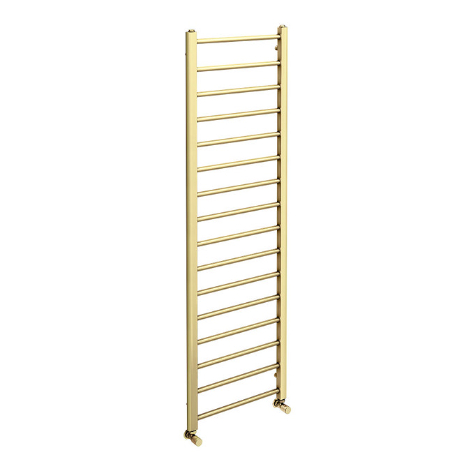 Brooklyn 1600 x 500mm Brushed Brass Straight Heated Towel Rail  Profile Large Image