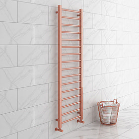 Brooklyn 1600 x 500mm Rose Gold Straight Heated Towel Rail Large Image