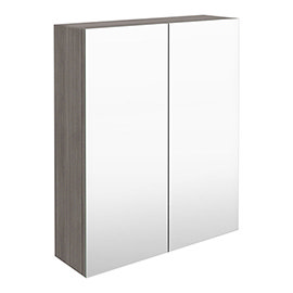 Brooklyn 600mm Grey Avola Bathroom Mirror Cabinet - 2 Door Medium Image