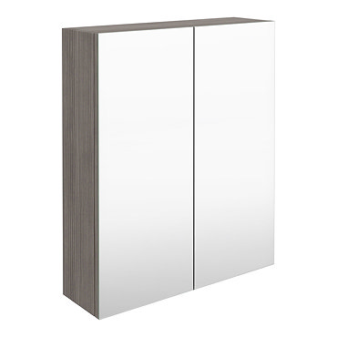 Brooklyn Bathroom Mirror Cabinet - 2 Door - Grey Avola - 600mm Profile Large Image