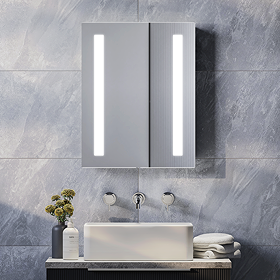 Brooklyn 390 x 500mm Battery Operated Illuminated LED Mirror