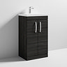 Brooklyn 500 Black Floor Standing Vanity Unit with Thin-Edge Basin  Standard Large Image