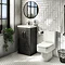 Brooklyn 500 Black Floor Standing Vanity Unit with Thin-Edge Basin  In Bathroom Large Image