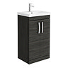 Brooklyn 500 Black Floor Standing Vanity Unit with Thin-Edge Basin Large Image