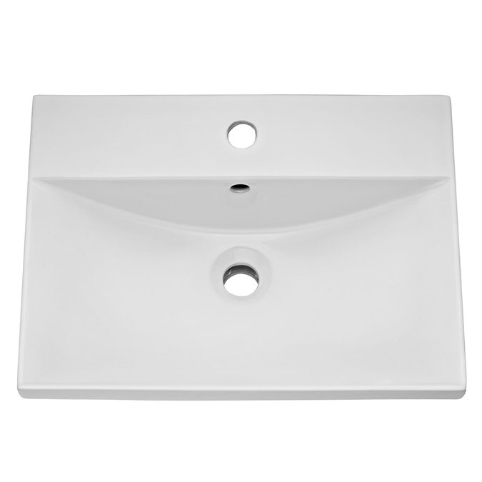 Brooklyn 500 Black Wall Hung 1-Drawer Vanity Unit with Thin-Edge Basin Profile Large Image