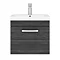 Brooklyn 500 Black Wall Hung 1-Drawer Vanity Unit with Thin-Edge Basin  additional Large Image