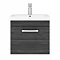 Brooklyn 500 Black Wall Hung 1-Drawer Vanity Unit with Thin-Edge Basin additional Large Image
