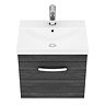 Brooklyn 500 Black Wall Hung 1-Drawer Vanity Unit with Thin-Edge Basin  Newest Large Image