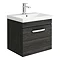 Brooklyn 500 Black Wall Hung 1-Drawer Vanity Unit with Thin-Edge Basin Large Image