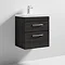 Brooklyn 500 Black Wall Hung 2 Drawer Vanity Unit with Thin-Edge Basin Standard Large Image