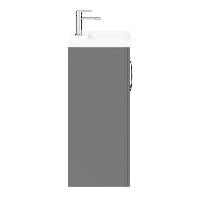 Brooklyn 500 Gloss Grey Floor Standing Vanity Unit with Thin-Edge Basin  Standard Large Image