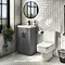 Brooklyn 500 Gloss Grey Floor Standing Vanity Unit with Thin-Edge Basin  Newest Large Image
