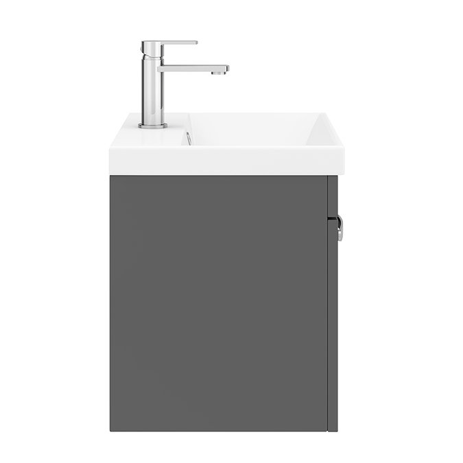 Brooklyn 500 Gloss Grey Wall Hung 1-Drawer Vanity Unit with Thin-Edge Basin  Standard Large Image