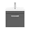 Brooklyn 500 Gloss Grey Wall Hung 1-Drawer Vanity Unit with Thin-Edge Basin  In Bathroom Large Image