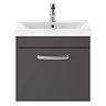 Brooklyn 500 Gloss Grey Wall Hung 1-Drawer Vanity Unit  Feature Large Image