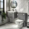 Brooklyn 500mm Gloss Grey Wall Hung 1-Drawer Vanity Unit  In Bathroom Large Image