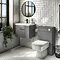 Brooklyn 500mm Gloss Grey Wall Hung 1-Drawer Vanity Unit In Bathroom Large Image