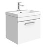 Brooklyn 500 Gloss White Wall Hung 1-Drawer Vanity Unit with Thin-Edge Basin Large Image