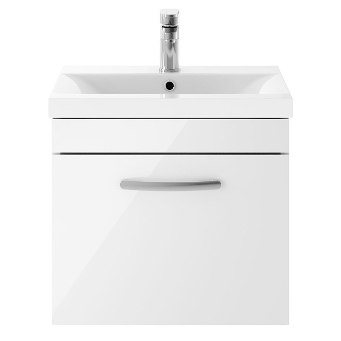 Brooklyn 500 Gloss White Wall Hung 1-Drawer Vanity Unit  Feature Large Image