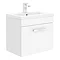 Brooklyn 500 Gloss White Wall Hung 1-Drawer Vanity Unit Large Image