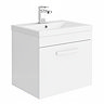 Brooklyn 500mm Gloss White Wall Hung Vanity Unit – Single Drawer