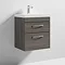 Brooklyn 500 Grey Avola Wall Hung 2 Drawer Vanity Unit with Thin-Edge Basin  Standard Large Image