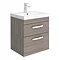 Brooklyn 500 Grey Avola Wall Hung 2 Drawer Vanity Unit with Thin-Edge Basin Large Image