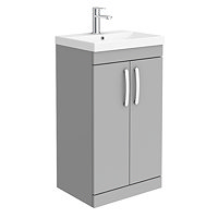 Brooklyn 500 Grey Mist Floor Standing Vanity Unit with Thin-Edge Basin Large Image