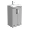Brooklyn 500 Grey Mist Floor Standing Vanity Unit with Thin-Edge Basin Large Image