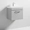Brooklyn 500 Grey Mist Wall Hung 1-Drawer Vanity Unit with Thin-Edge Basin  Feature Large Image