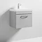 Brooklyn 500 Grey Mist Wall Hung 1-Drawer Vanity Unit with Thin-Edge Basin Feature Large Image