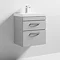 Brooklyn 500 Grey Mist Wall Hung 2 Drawer Vanity Unit with Thin-Edge Basin Feature Large Image