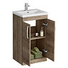 Brooklyn 500mm Brown Oak Vanity Unit - Floor Standing 2 Door Unit